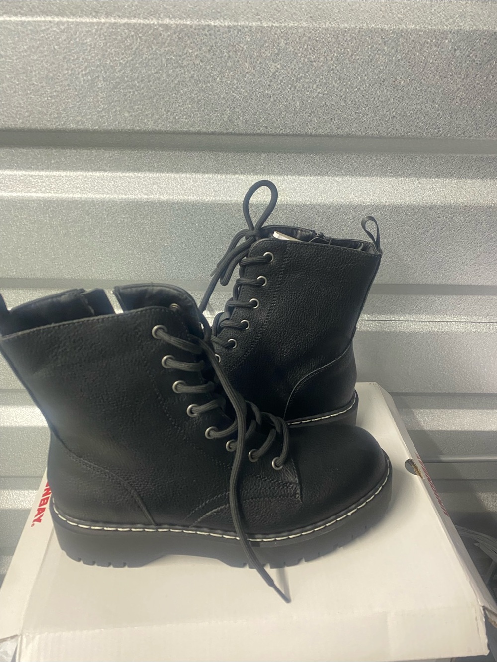 UNIONBAY Black Lace-Up Ankle Boots